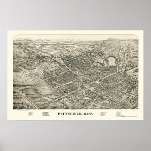 Pittsfield, panoramische Karte MAs - 1899 Poster