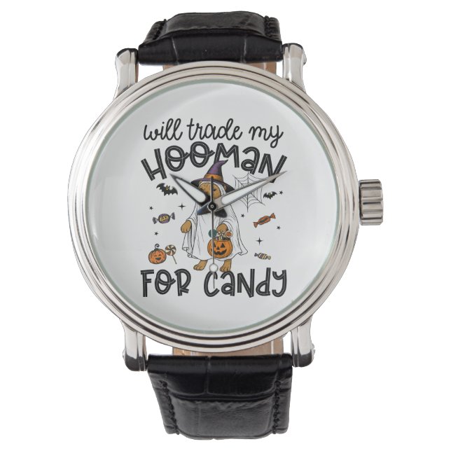 Pitull Dog Halloween Ghost Spooky Armbanduhr (Vorderseite)