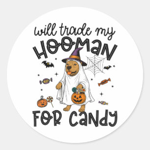 Pitull Dog Halloween Ghost Spooky Runder Aufkleber