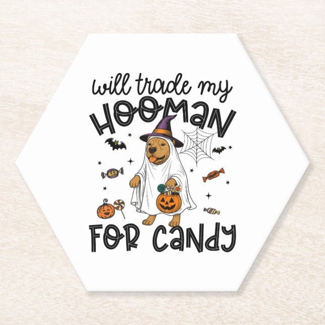 Pitull Dog Halloween Ghost Spooky Untersetzer (Vorderseite)