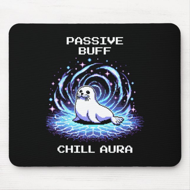 Pive Buff Chill Aura Pixel Art Siegel Retro Gaming Mousepad (Vorne)