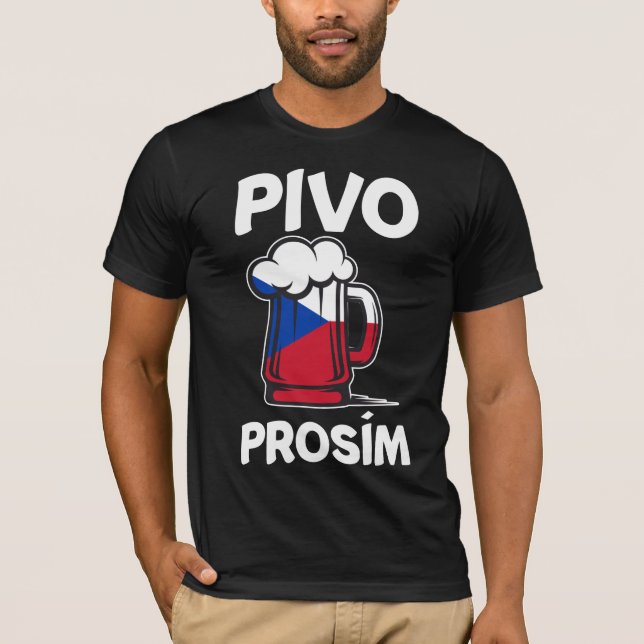 Pivo Prosim Czech Beer Lover Alkohol Spaß T-Shirt (Vorderseite)