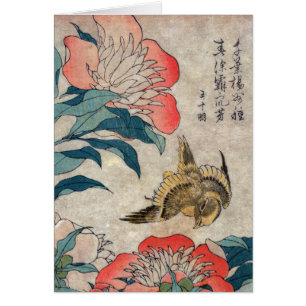 Pivoine et canari, Hokusai