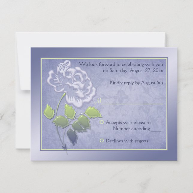 Pivoine Lavande Fumée avec Carte de Réponse Verte (Devant)