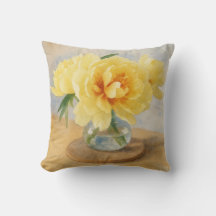 Pivoines jaunes - Coussin