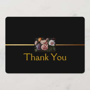 Pivoines peignant la carte plate de Merci de la