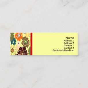 Pix Dezines alegre Retro-Foral, DIY-Hintergrund Mini Visitenkarte