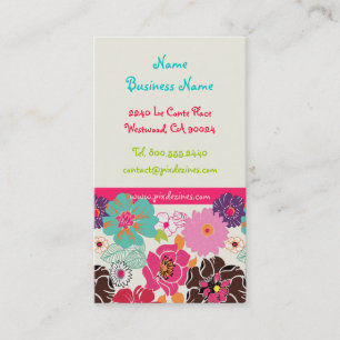 Pix Dezines Alegre Retroflorale Visitenkarten Visitenkarte