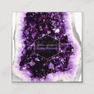 Pix Dezines Amethyst Quartz/Schmuckdesigner Quadratische Visitenkarte