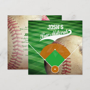 Pix Dezines ✡ Baseball Diamond/ Bar Mitzvah Einladung