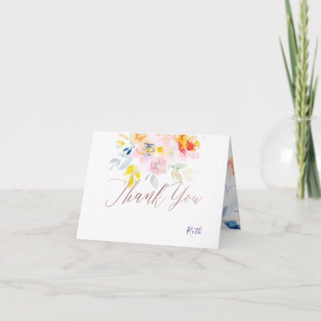 Pix Dezines Bat Mitzvah vielen Dank / Aquarellfarb Dankeskarte (Vorderseite)