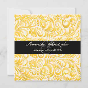 Pix Dezines Bellissimo Vintag Damask Einladung