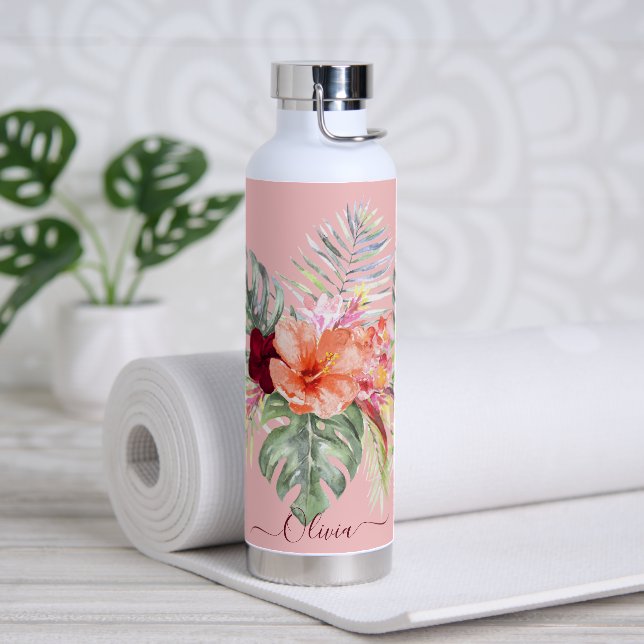 Pix Dezines Blume Tropisches Paradies Trinkflasche (Yoga)