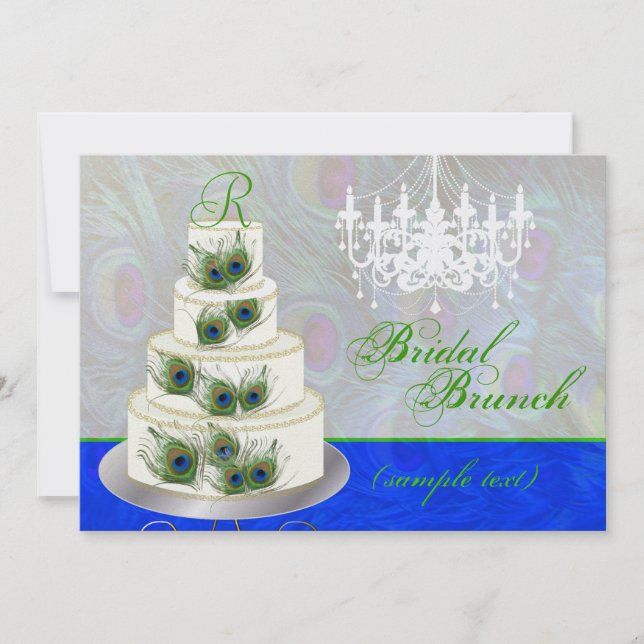 Pix Dezines bridal Brunch/DJ Event/Pfauenkuchen Einladung (Vorderseite)