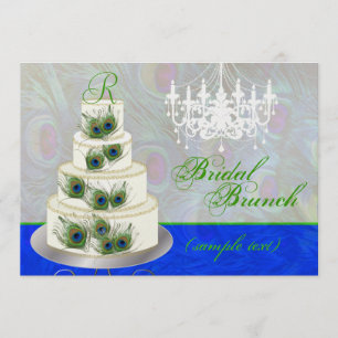 Pix Dezines bridal Brunch/DJ Event/Pfauenkuchen Einladung