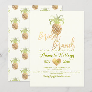 Pix Dezines Bridal Brunch/Imitat Gold/Ananas Einladung