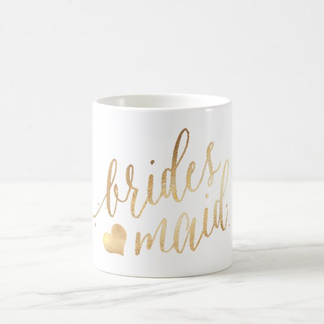 Pix Dezines Bridesmaid/Imitats Gold/Modernes Scrip Kaffeetasse (Mittel)