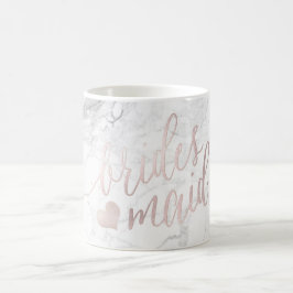 Pix Dezines Bridesmaid|Marble Blush Pink Script Kaffeetasse