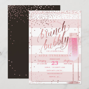 Pix Dezines Bruch+Bubbly Imitats Rose Gold Confett Einladung