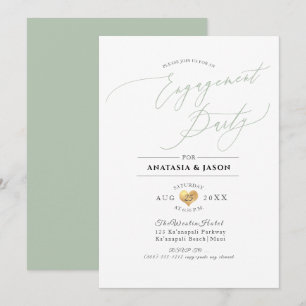 Pix Dezines Celadon Green Engagement Party Einladung