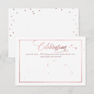 Pix Dezines Celebration, Dazzled/Imitate Rose Gold Einladung