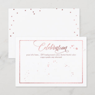 Pix Dezines Celebration, Dazzled/Imitate Rose Gold Einladung