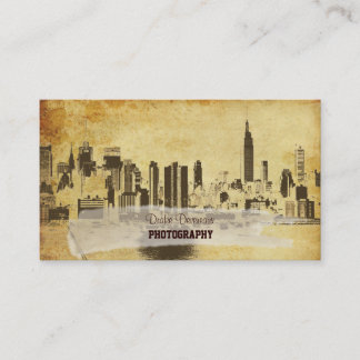 Pix Dezines City Scape, New York, Vintag Visitenkarte