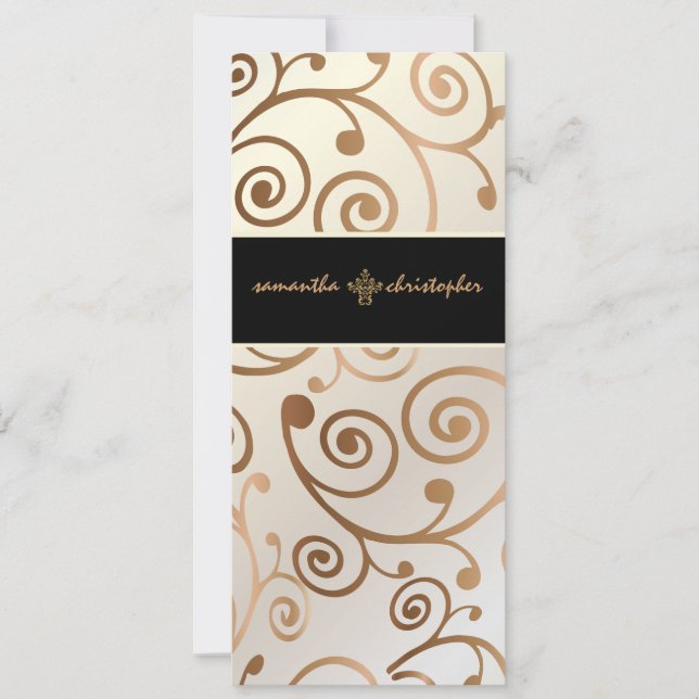 Pix Dezines Cupcakes Wirbel / Kupfer / Gold Einladung (Vorderseite)