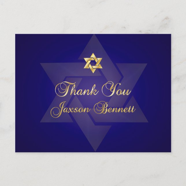 Pix Dezines danke/Classic Mitzvah Postkarte (Vorderseite)
