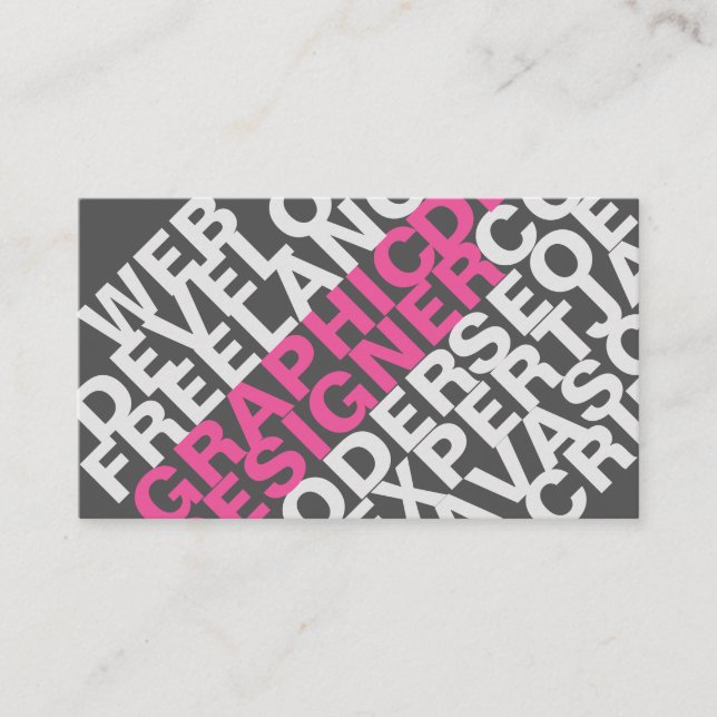 Pix Dezines DIY typografie/Grafikdesigner Visitenkarte (Vorderseite)