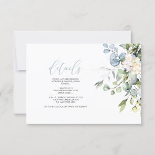 Pix Dezines Elegant Blue Gum Eucalyptus DETAILS Einladung