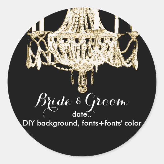 Pix Dezines Empire Kronleuchter/DIY Hintergrund Runder Aufkleber (Vorderseite)