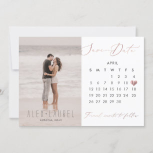Pix Dezines Foto Kalender Rose Gold Einladung