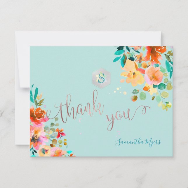 Pix Dezines Garden Rose Mitzvah Danke ✡ RSVP Karte (Vorderseite)