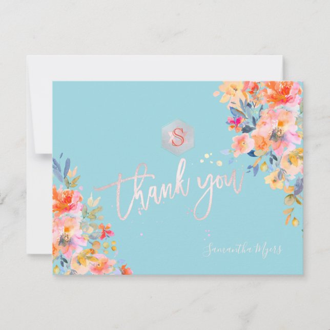 Pix Dezines Garden Rose Mitzvah Danke ✡ RSVP Karte (Vorderseite)