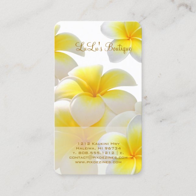 Pix Dezines Hawaii Plumeria Visitenkarte (Vorderseite)