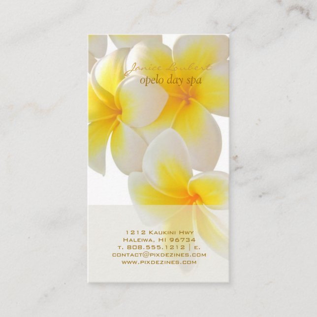Pix Dezines Hawaii Plumeria Visitenkarte (Vorderseite)