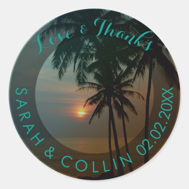 Pix Dezines hawaii Sonnenuntergang Runder Aufkleber (Vorderseite)