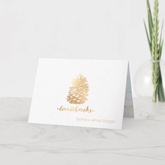 Pix Dezines Imitats Goldpinecones Vielen Dank Kart Dankeskarte (Vorderseite)