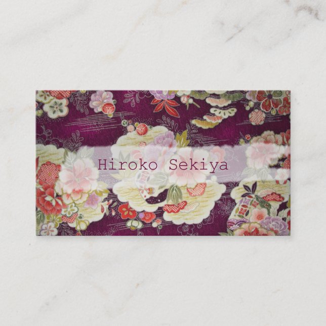 Pix Dezines kimono/Imitats chirimen/Orleander Visitenkarte (Vorderseite)