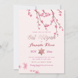 Pix Dezines Kirschblüten Bat Mitzvah Einladung