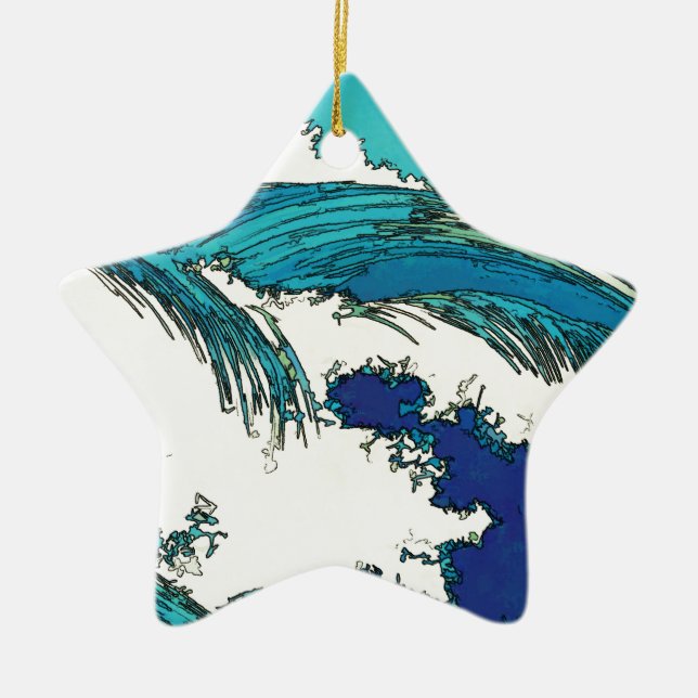 Pix Dezines konen uehara Ozeanwellen, 上 原 Keramik Ornament (Vorne)