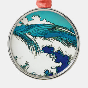 Pix Dezines konen uehara Ozeanwellen, 上 原 Silbernes Ornament