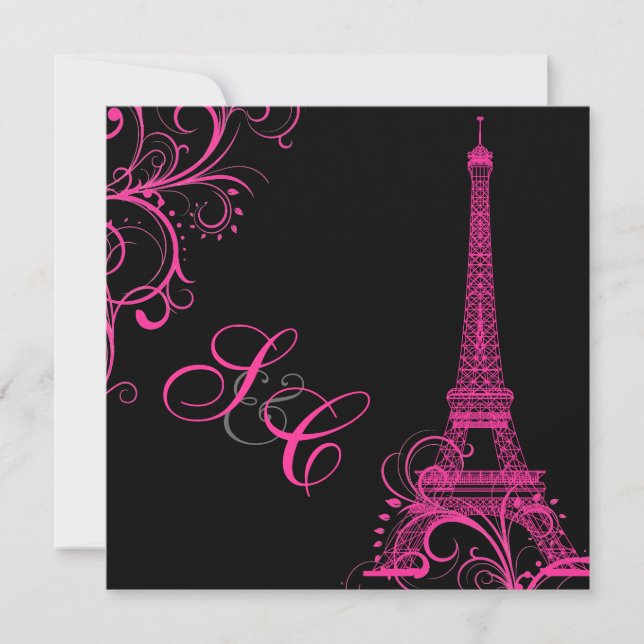 Pix Dezines la Tour eiffel/paris Einladung (Vorderseite)