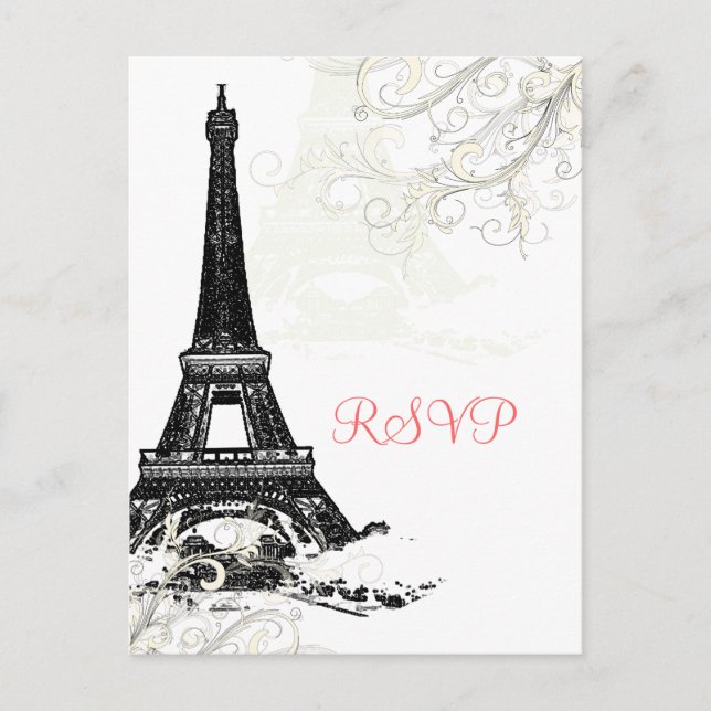 Pix Dezines la Tour Eiffel/paris Einladungspostkarte (Vorderseite)