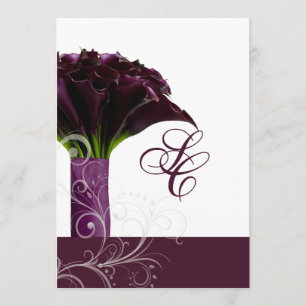Pix Dezines lila Calla lilies/Deck Einladung