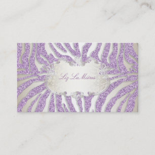 Pix Dezines lila Zebra/Leopard Visitenkarte
