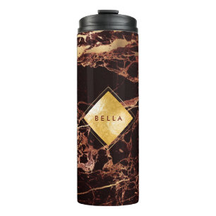 Pix Dezines MASALA RED MARBLE IMITAT GOLD VEINS Thermosbecher