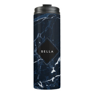 Pix Dezines MIDNIGHT BLAU MARMOR Thermosbecher