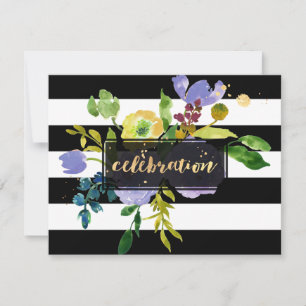 Pix Dezines Mitzvah Feier/lila/floral Einladung
